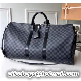 Buy Grade Louis Vuitton Damier Graphite Canvas Keepall Bandouliere 55 N41413