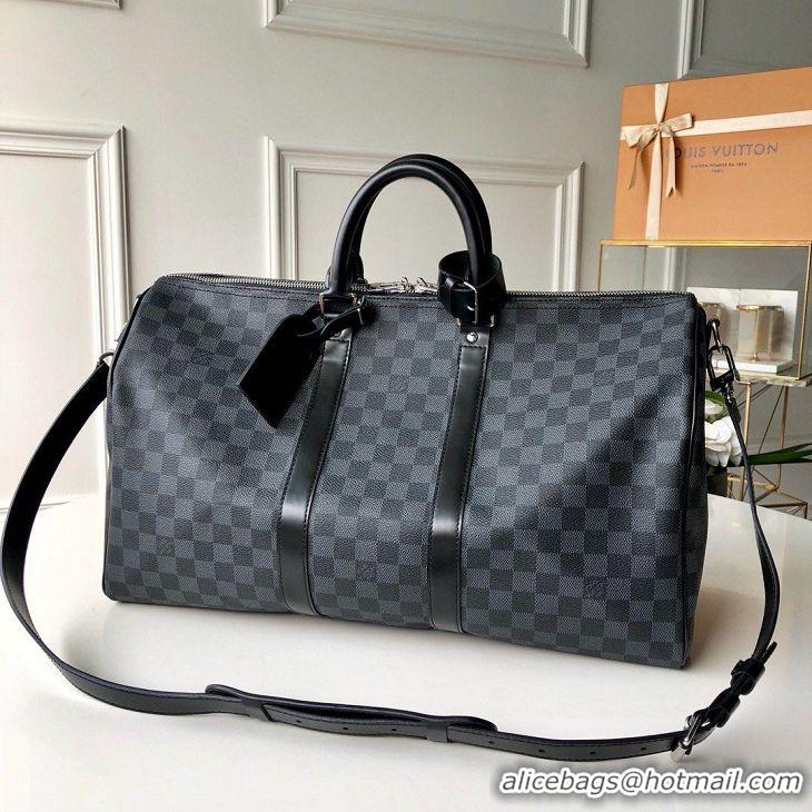 High Quality Louis Vuitton Damier Graphite Canvas Keepall Bandouliere 50 Bag N41416