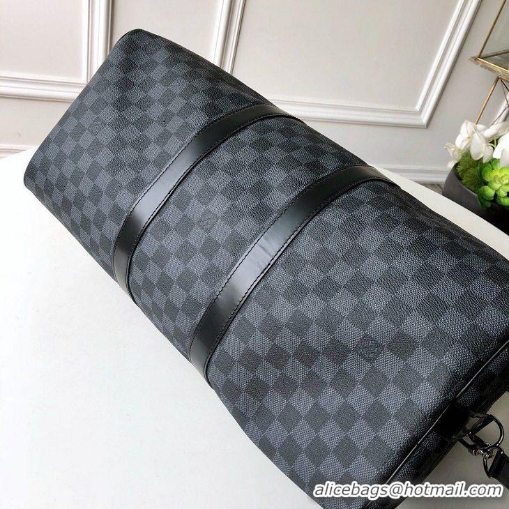 High Quality Louis Vuitton Damier Graphite Canvas Keepall Bandouliere 50 Bag N41416