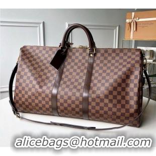 Purchase Louis Vuitton Damier Ebene Canvas Keepall Bandouliere 55 Bag N41414