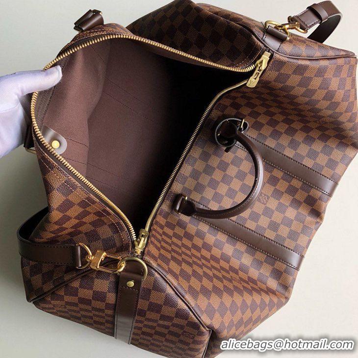 Purchase Louis Vuitton Damier Ebene Canvas Keepall Bandouliere 55 Bag N41414