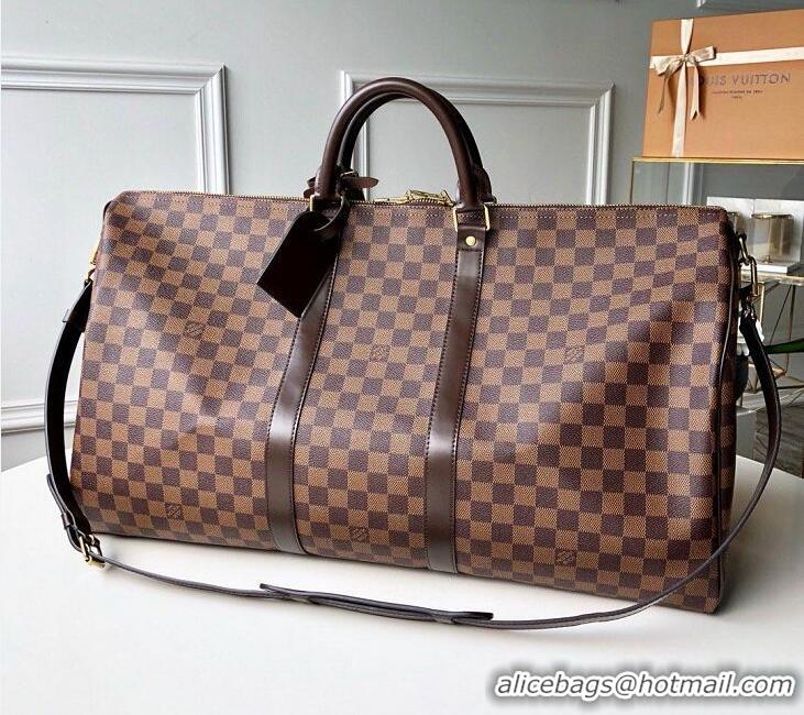 Purchase Louis Vuitton Damier Ebene Canvas Keepall Bandouliere 55 Bag N41414