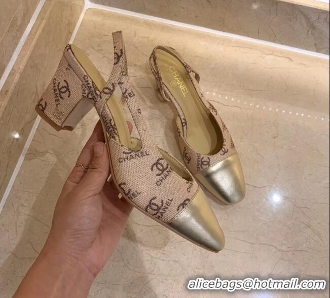 Affordable Price Chanel Slingbacks In Lambskin & Grosgrain G31318 Beige 2020