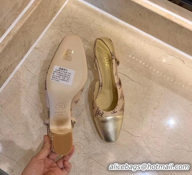 Affordable Price Chanel Slingbacks In Lambskin & Grosgrain G31318 Beige 2020