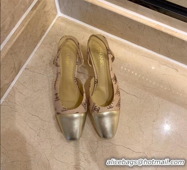 Affordable Price Chanel Slingbacks In Lambskin & Grosgrain G31318 Beige 2020