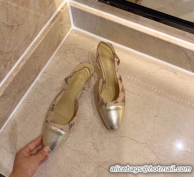 Affordable Price Chanel Slingbacks In Lambskin & Grosgrain G31318 Beige 2020