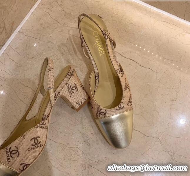 Affordable Price Chanel Slingbacks In Lambskin & Grosgrain G31318 Beige 2020