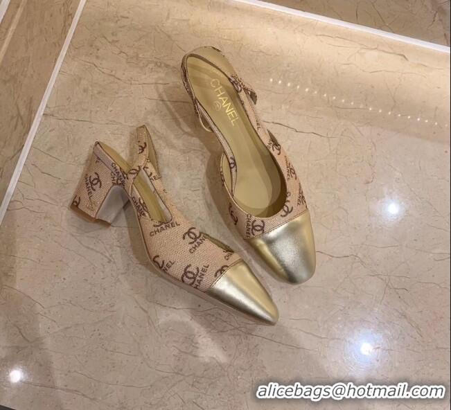 Affordable Price Chanel Slingbacks In Lambskin & Grosgrain G31318 Beige 2020