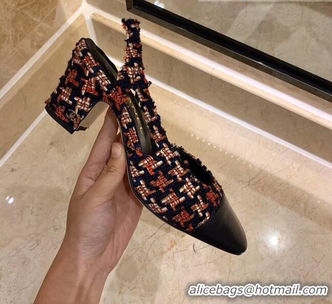 Popular Style Chanel Slingbacks In Lambskin & Tweed G31318 Multicolor/Black 2020