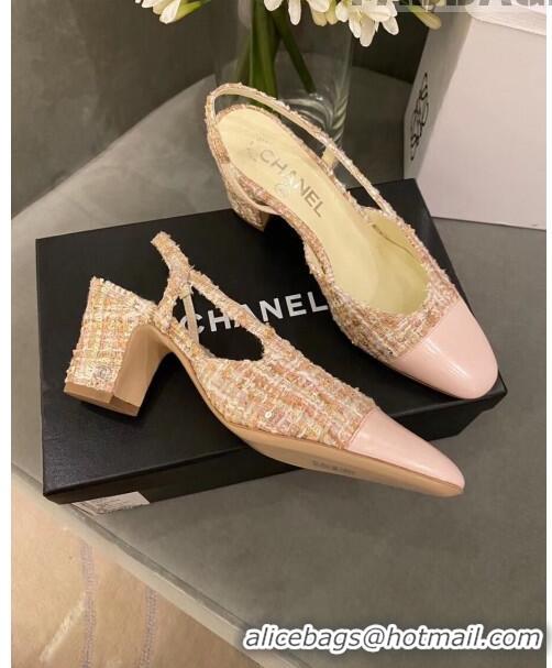 Good Product Chanel Slingbacks In Lambskin & Tweed G31318 Pink 2020