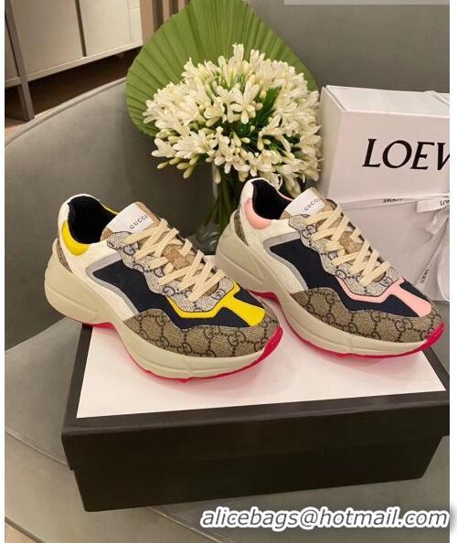 Unique Grade Gucci Rhyton GG Supreme Multicolor Sneakers G0801 Pink 2020