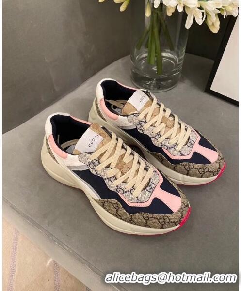 Unique Grade Gucci Rhyton GG Supreme Multicolor Sneakers G0801 Pink 2020