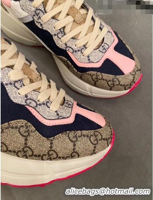 Unique Grade Gucci Rhyton GG Supreme Multicolor Sneakers G0801 Pink 2020