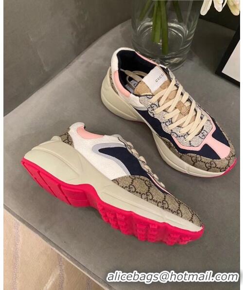 Unique Grade Gucci Rhyton GG Supreme Multicolor Sneakers G0801 Pink 2020