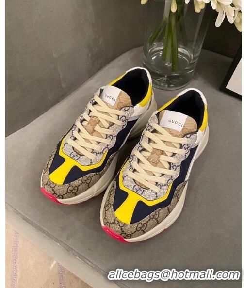 Imitation Gucci Rhyton GG Supreme Multicolor Sneakers G0801 Yellow 2020