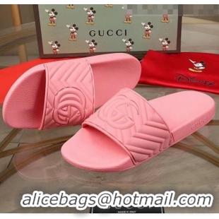 Unique Grade Gucci GG Rubber Slide Sandal G0905 Pink 2020(For Women and Men)