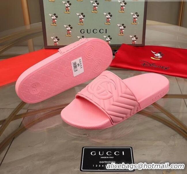 Unique Grade Gucci GG Rubber Slide Sandal G0905 Pink 2020(For Women and Men)