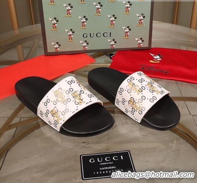 Trendy Design Gucci Mice Print Rubber Slide Sandal G0913 White/Black 2020(For Women and Men)