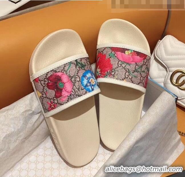 Famous Brand Gucci GG Flora Print Slide Sandal 602096 2020 (For Women and Men)