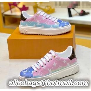 Discount Louis Vuitton LV Escale Time Out Sneaker in Monogram Canvas LV0201 Pink 2020