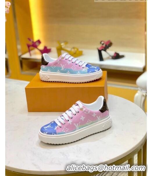 Discount Louis Vuitton LV Escale Time Out Sneaker in Monogram Canvas LV0201 Pink 2020