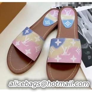 New Design Louis Vuitton LV Escale Lock It Flat Mule Sandals LV0625 Pink 2020