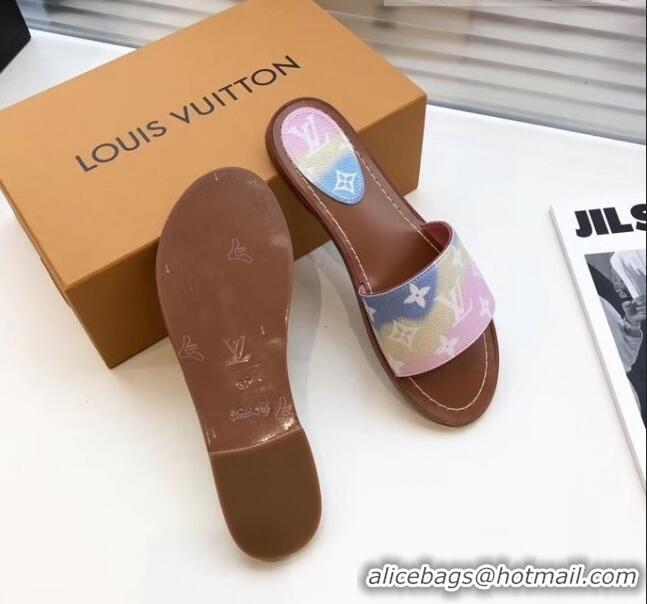 New Design Louis Vuitton LV Escale Lock It Flat Mule Sandals LV0625 Pink 2020