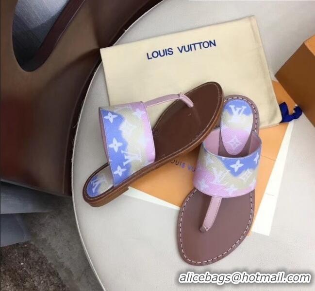 Top Quality Louis Vuitton LV Escale Palma Flat Thong Sandals LV0627 Pink 2020