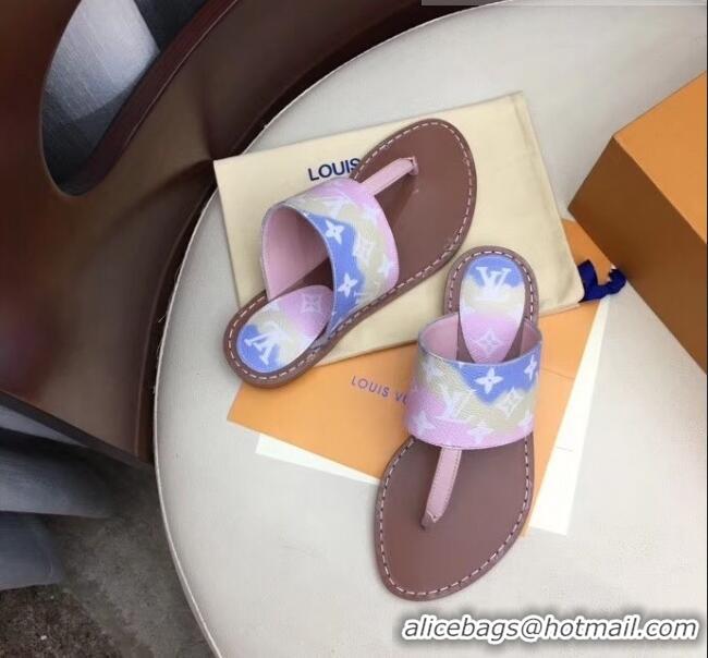 Top Quality Louis Vuitton LV Escale Palma Flat Thong Sandals LV0627 Pink 2020