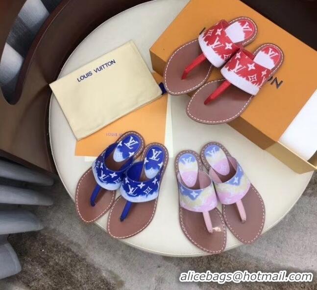 Top Quality Louis Vuitton LV Escale Palma Flat Thong Sandals LV0627 Pink 2020