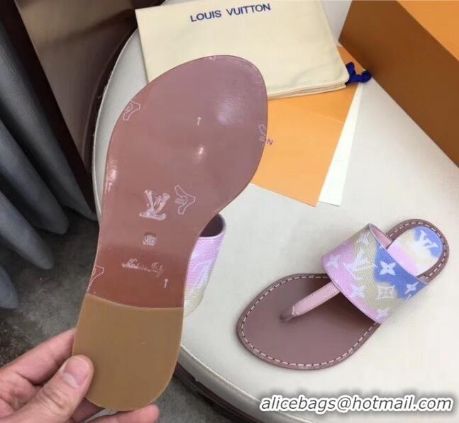 Top Quality Louis Vuitton LV Escale Palma Flat Thong Sandals LV0627 Pink 2020