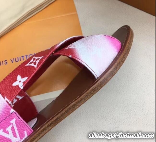 Cheapest Louis Vuitton LV Escale Palma Flat Sandal LV0631 Red 2020