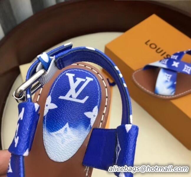 Wholesale Louis Vuitton LV Escale Palma Flat Sandal LV0632 Blue 2020