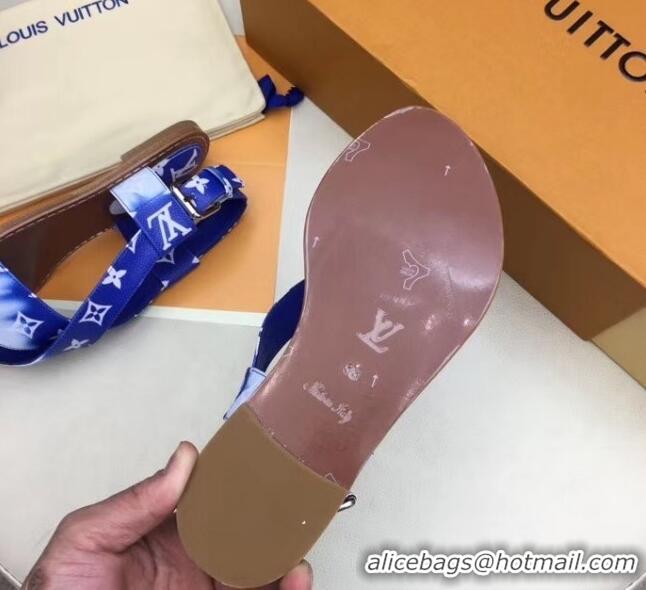 Wholesale Louis Vuitton LV Escale Palma Flat Sandal LV0632 Blue 2020