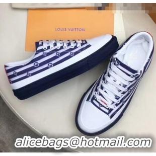 Inexpensive Louis Vuitton Canvas LV Escale Stellar Sneaker 1A7U53 Blue 2020