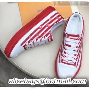 Buy Discount Louis Vuitton Canvas LV Escale Stellar Sneaker 1A7U53 Red 2020