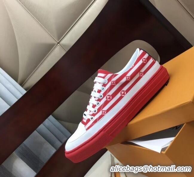 Buy Discount Louis Vuitton Canvas LV Escale Stellar Sneaker 1A7U53 Red 2020