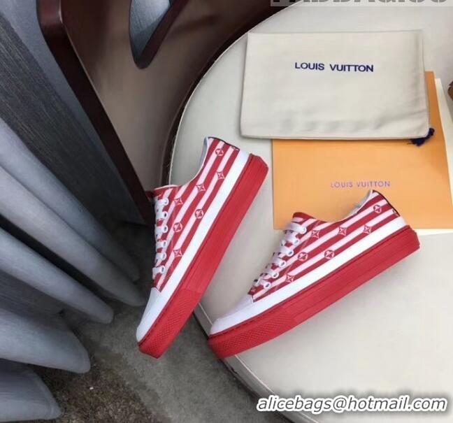 Buy Discount Louis Vuitton Canvas LV Escale Stellar Sneaker 1A7U53 Red 2020