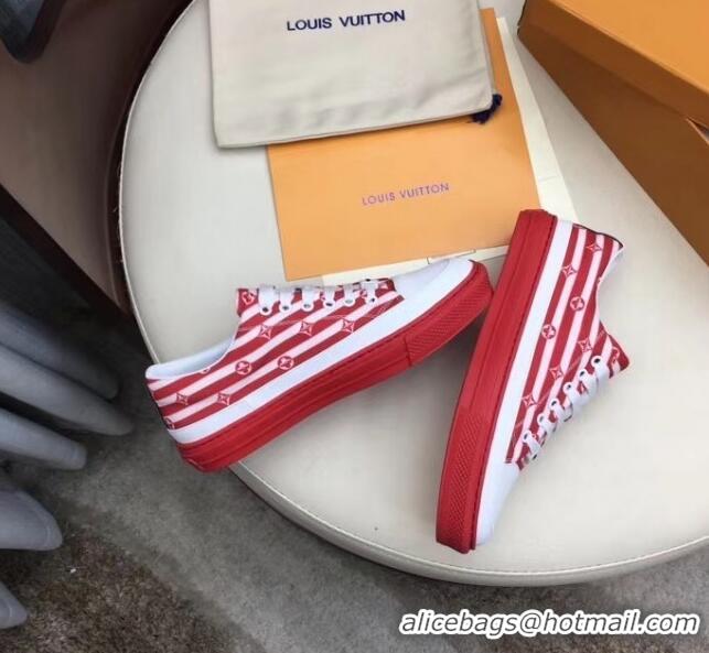 Buy Discount Louis Vuitton Canvas LV Escale Stellar Sneaker 1A7U53 Red 2020