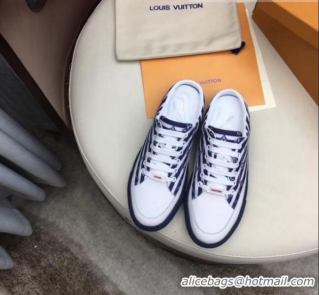 Buy Cheap Louis Vuitton Canvas LV Escale Stellar Slip-on Sneaker LV0639 Blue 2020