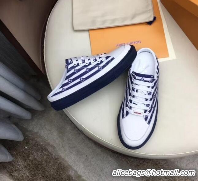 Buy Cheap Louis Vuitton Canvas LV Escale Stellar Slip-on Sneaker LV0639 Blue 2020