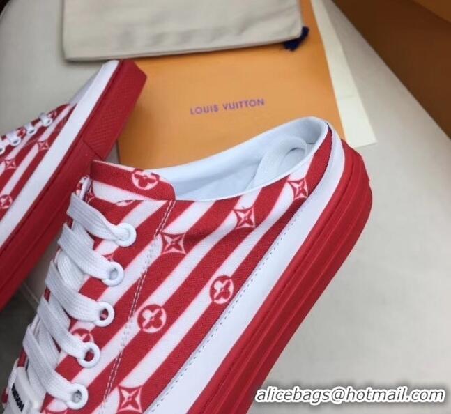 Top Quality Louis Vuitton Canvas LV Escale Stellar Slip-on Sneaker LV0640 Red 2020