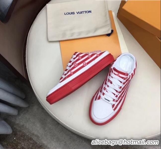 Top Quality Louis Vuitton Canvas LV Escale Stellar Slip-on Sneaker LV0640 Red 2020