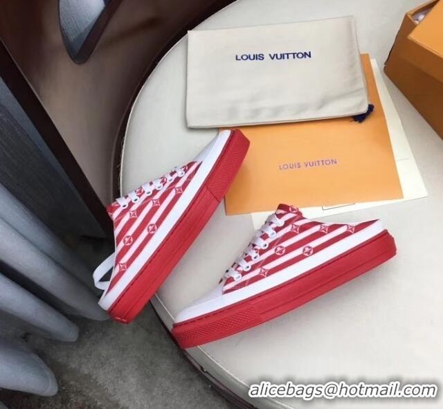 Top Quality Louis Vuitton Canvas LV Escale Stellar Slip-on Sneaker LV0640 Red 2020