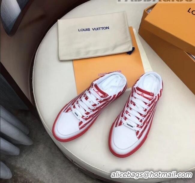 Top Quality Louis Vuitton Canvas LV Escale Stellar Slip-on Sneaker LV0640 Red 2020