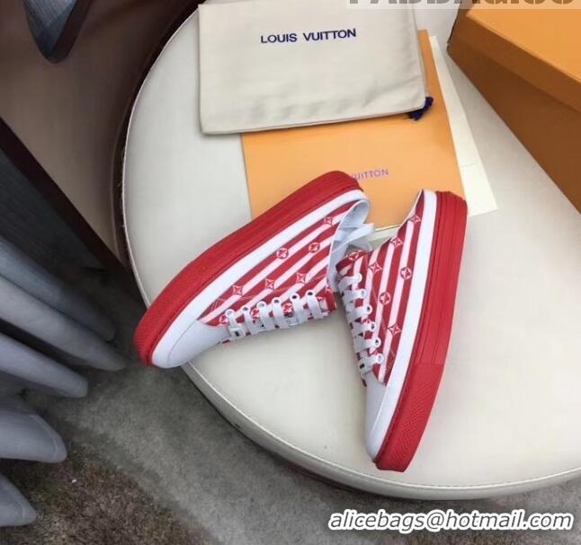 Top Quality Louis Vuitton Canvas LV Escale Stellar Slip-on Sneaker LV0640 Red 2020