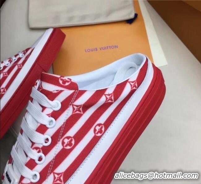 Top Quality Louis Vuitton Canvas LV Escale Stellar Slip-on Sneaker LV0640 Red 2020