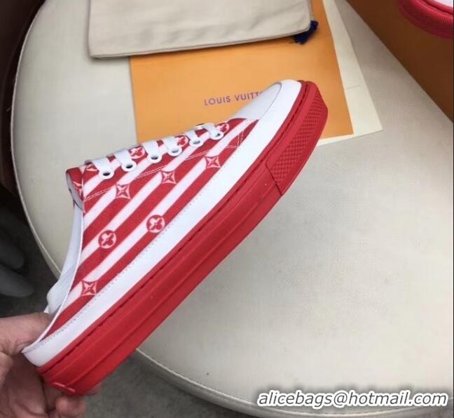 Top Quality Louis Vuitton Canvas LV Escale Stellar Slip-on Sneaker LV0640 Red 2020