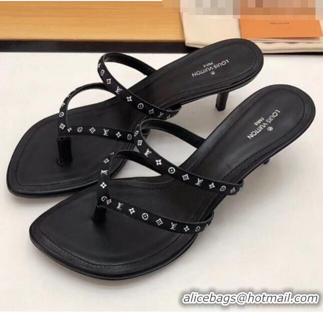 Classic Louis Vuitton Satin and Calfskin Citizen Sandal LV0646 Black 2020