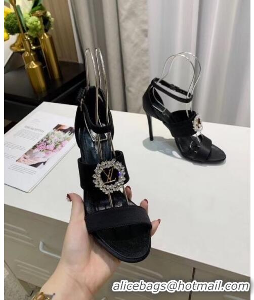 Best Cheap Louis Vuitton Satin Madeleine Platform Sandal LV0650 Black 2020